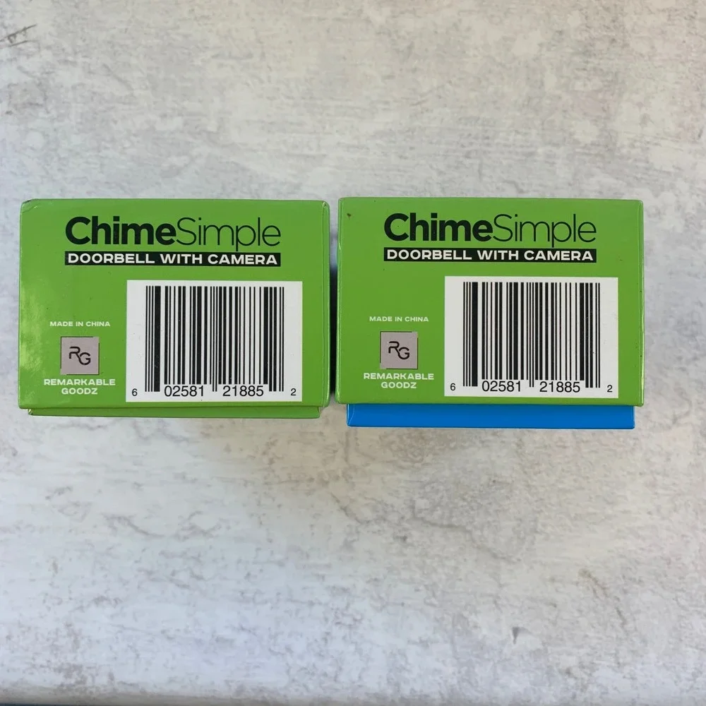 2 ChimeSimple Doorbells With Cameras HD 125 Degree Wide‎ Angle Lens Easy Install